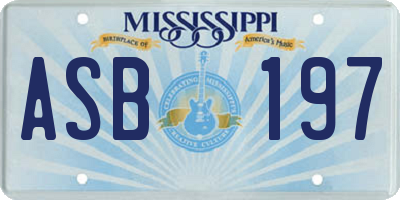 MS license plate ASB197