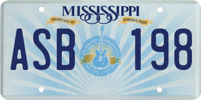 MS license plate ASB198
