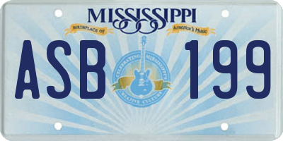 MS license plate ASB199
