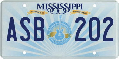 MS license plate ASB202