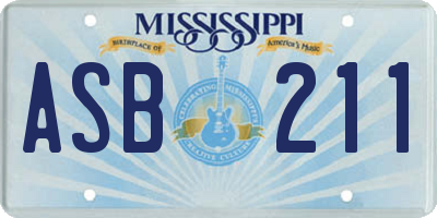 MS license plate ASB211