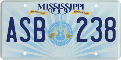 MS license plate ASB238