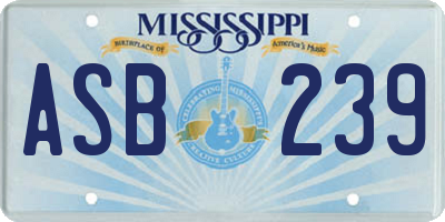 MS license plate ASB239