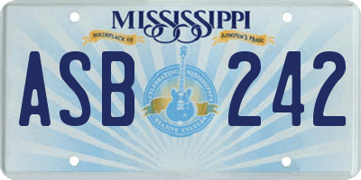 MS license plate ASB242
