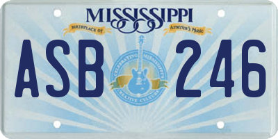 MS license plate ASB246