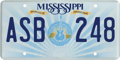 MS license plate ASB248