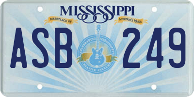 MS license plate ASB249