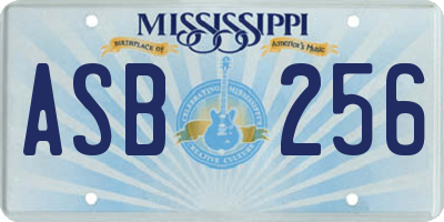 MS license plate ASB256