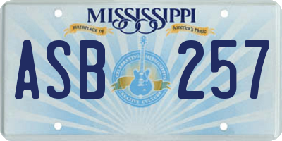 MS license plate ASB257