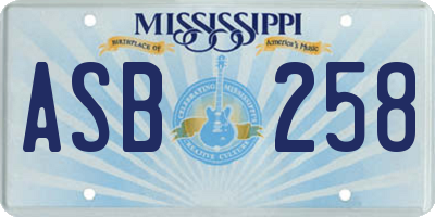 MS license plate ASB258