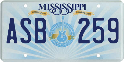 MS license plate ASB259