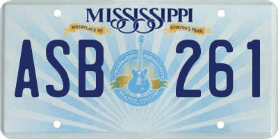 MS license plate ASB261