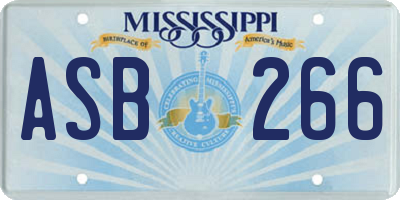 MS license plate ASB266