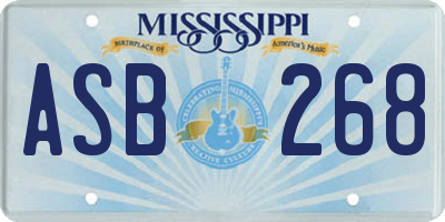 MS license plate ASB268