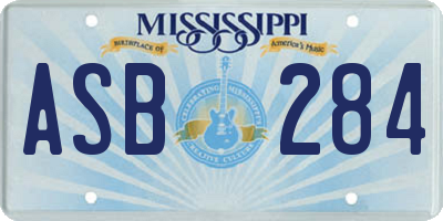 MS license plate ASB284