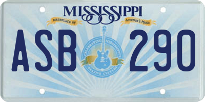 MS license plate ASB290