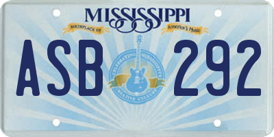 MS license plate ASB292