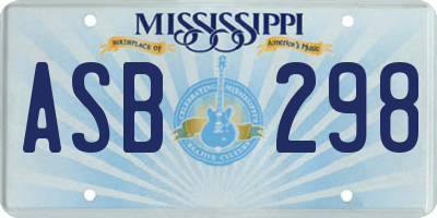 MS license plate ASB298