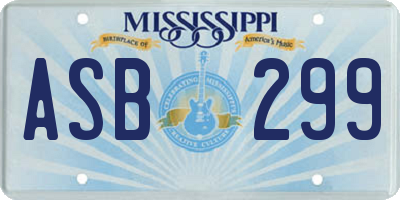 MS license plate ASB299