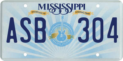 MS license plate ASB304