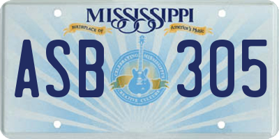 MS license plate ASB305