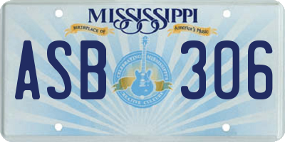 MS license plate ASB306