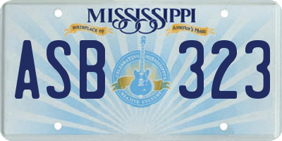 MS license plate ASB323
