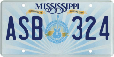 MS license plate ASB324