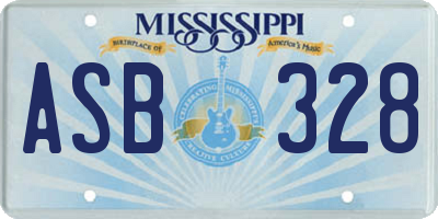 MS license plate ASB328