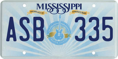 MS license plate ASB335