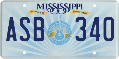 MS license plate ASB340