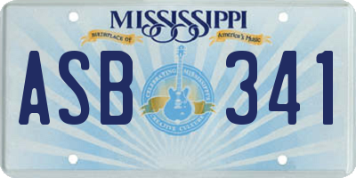 MS license plate ASB341