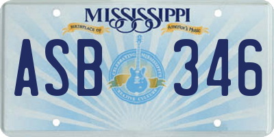 MS license plate ASB346