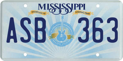 MS license plate ASB363