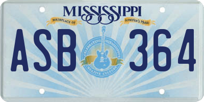 MS license plate ASB364