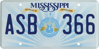 MS license plate ASB366