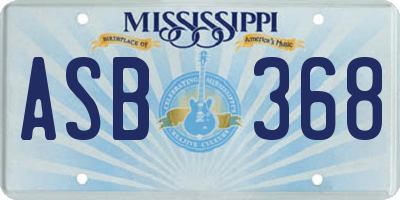 MS license plate ASB368