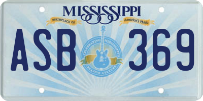 MS license plate ASB369