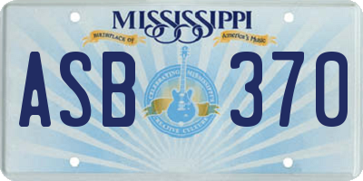 MS license plate ASB370