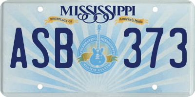 MS license plate ASB373