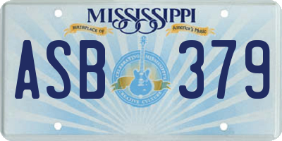 MS license plate ASB379