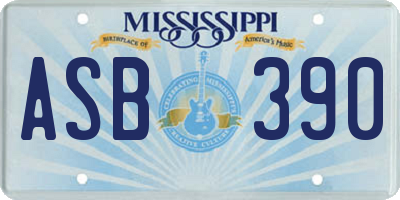 MS license plate ASB390