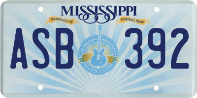 MS license plate ASB392