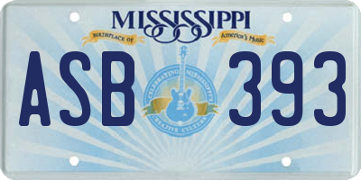 MS license plate ASB393