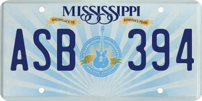 MS license plate ASB394
