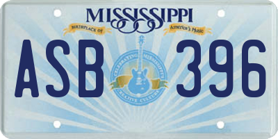MS license plate ASB396