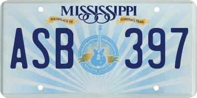 MS license plate ASB397