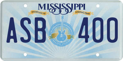 MS license plate ASB400