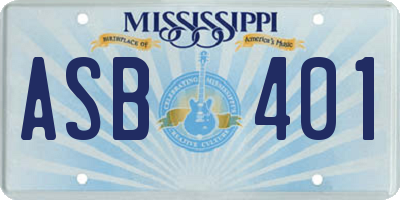 MS license plate ASB401