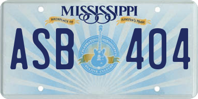 MS license plate ASB404
